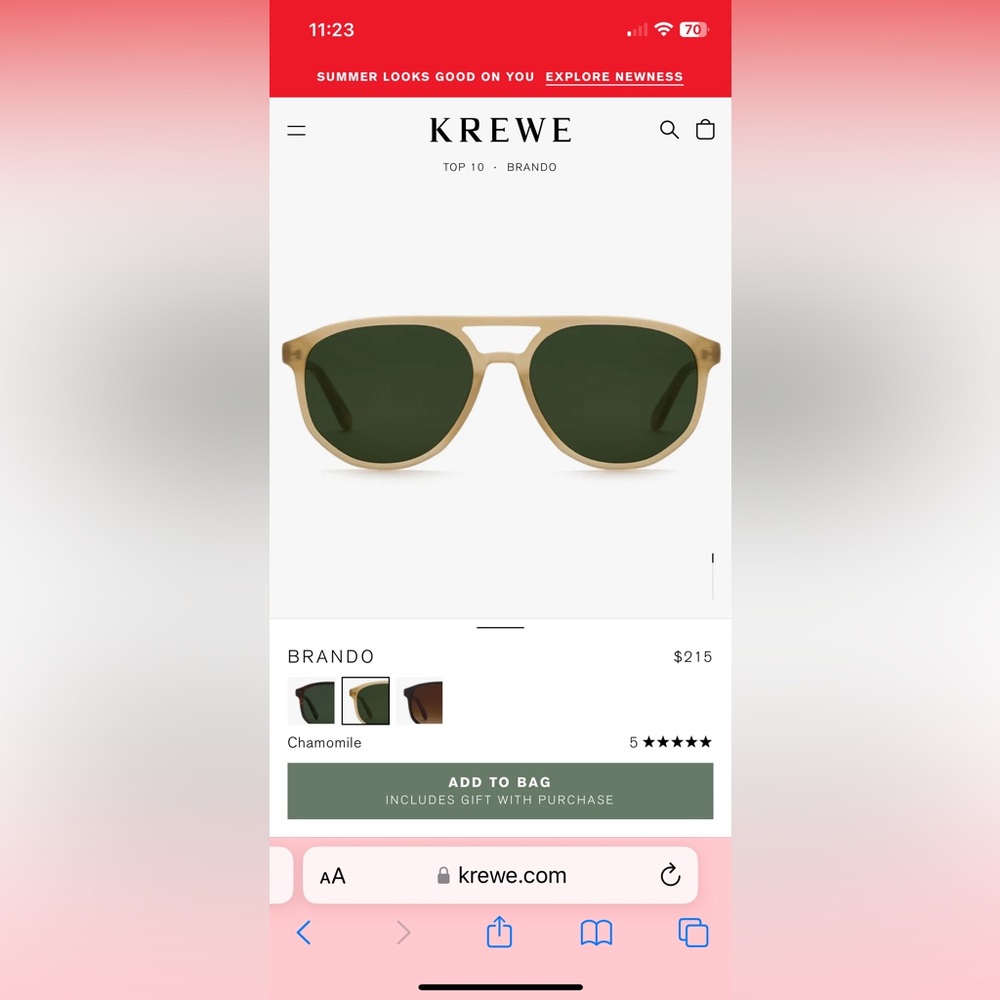 KREWE Brando Sunglasses